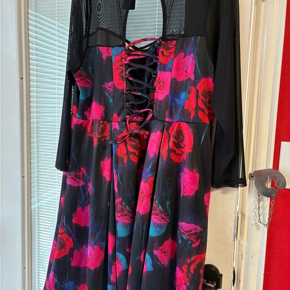 Torrid Vibrant Floral Long Sleeve Dress - Picture 3 of 5